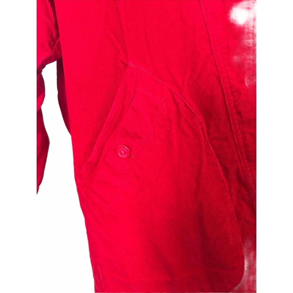 Vintage Red Corduroy Jacket Women's Large Plaid Lined Barn Coat Country Style - Picture 2 of 8